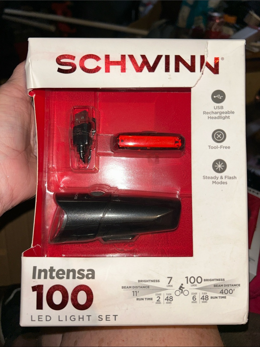 Schwinn Intensa LED Light Set - Black & Red